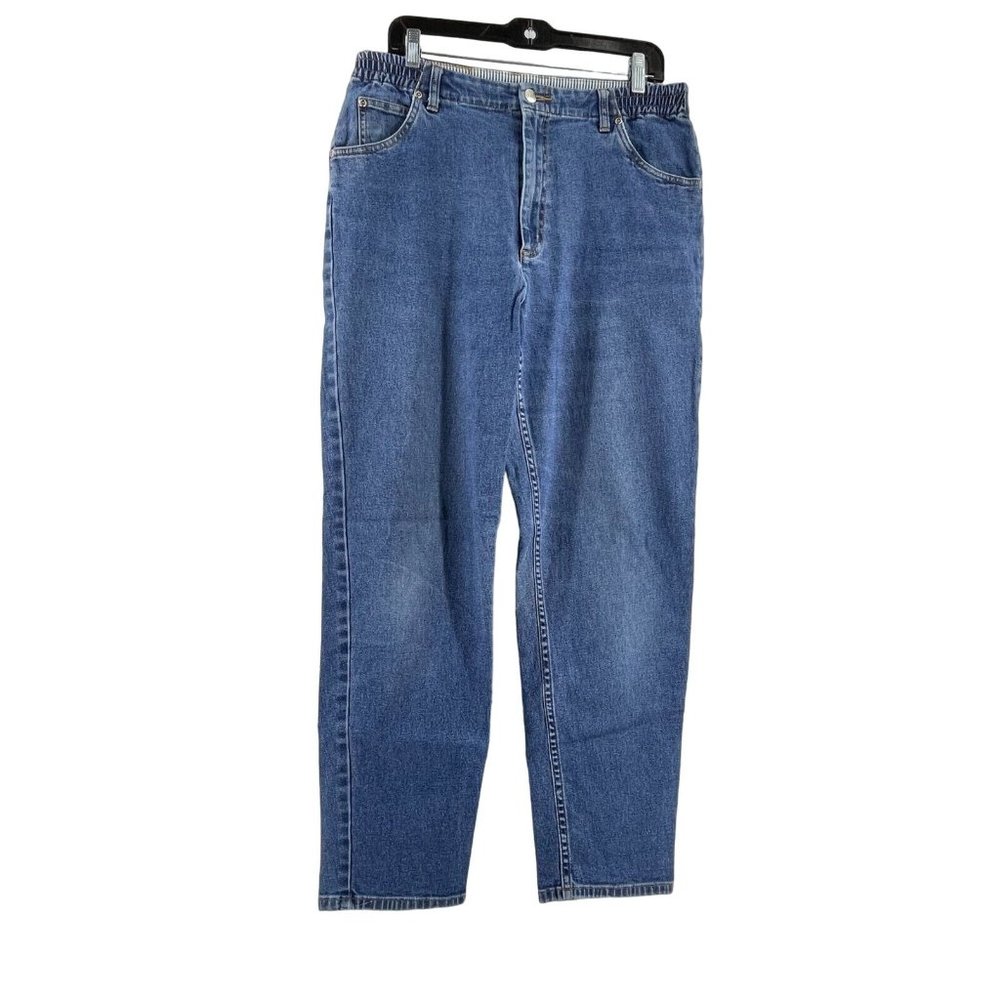 LL Bean Women's Double L Comfort Waist Size 12 Reg Jeans Blue Denim Hi-Rise